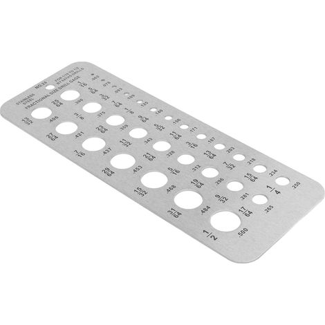 Bohrlehre Aus Edelstahl Für Bohrer Von 1/16 Bis 1/2 Zoll, 29 Löcher, 17/64-1/2-zoll-schraubenmaß