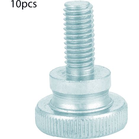 10 M8 Flügelschrauben, Verzinkter Stahl, Gerändelter Flachkopf, 10er-packung (m8x18)