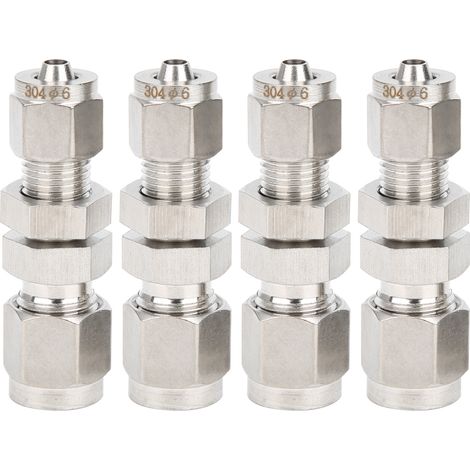 Stück 2-touch-kompressionsverschraubungen, Gerade, Edelstahl 304, Größe 6x4 Mm