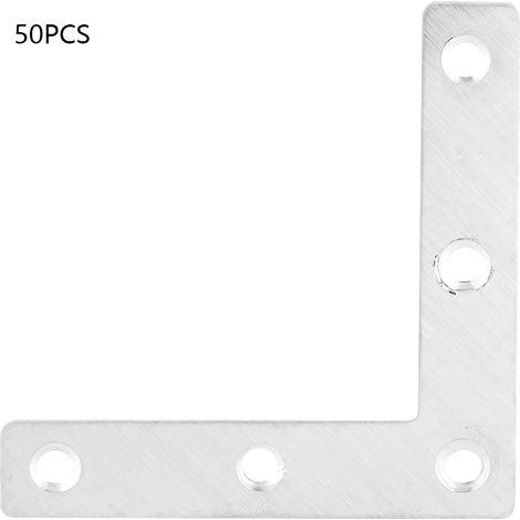 50 Stück Eckverbinder Aus Edelstahl Für Möbel, L-förmige Befestigungsplatten (80 Mm)