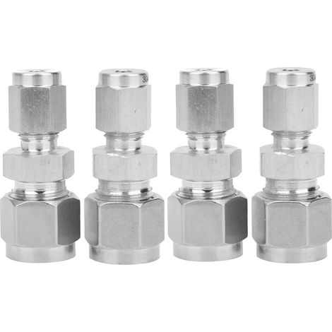 4-teiliges Set Edelstahl-klemmringverschraubungen, Doppelring, Adapter (ф4/ф8)