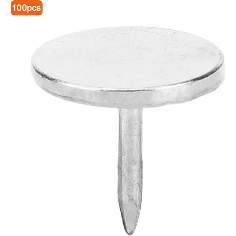 100 Antike Runde Polsternägel Mit Flachem Kopf Für Möbeldekoration – Silber 9 X 8 Mm