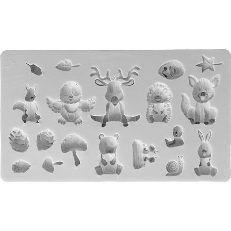 Graue Silikonform Mit Waldtiermotiven, Cartoon-kuchendekoration, Gebäck