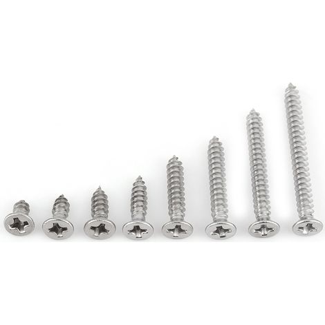200 M3-blechschrauben Aus Edelstahl Ss304, Flacher Kopf, Packung Mit 200 Stück