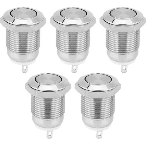 Metall-drucktaster, 1 Schließer, 2 Pins, Wasserdicht, Selbstrückstellend, Für Elektronische Geräte (flachkopf)