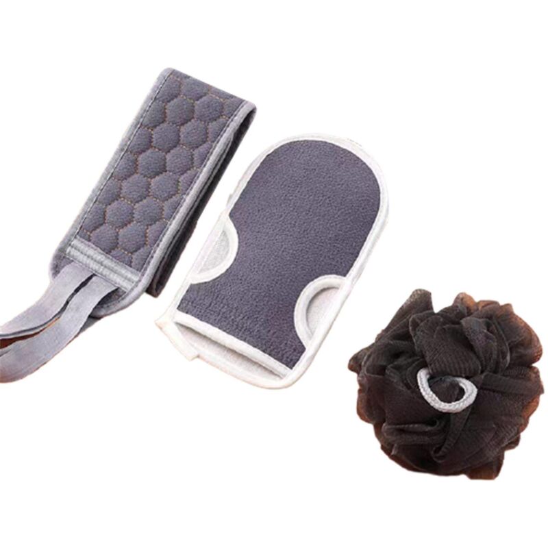 Peeling-set Für Den Körper Und Duschhandschuhe – Grau