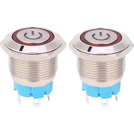 2-teiliger Selbstrückstellender Drucktaster, 12–24 V Dc, 16 Mm, Rote Kontrollleuchte, Netzteilmodell