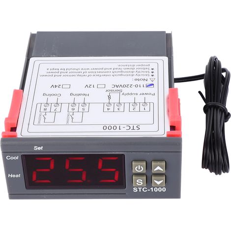 Digitaler Temperaturregler Stc-1000 Mit Doppelrelais Und Ntc-sonde (110 V - 220 V Ac)