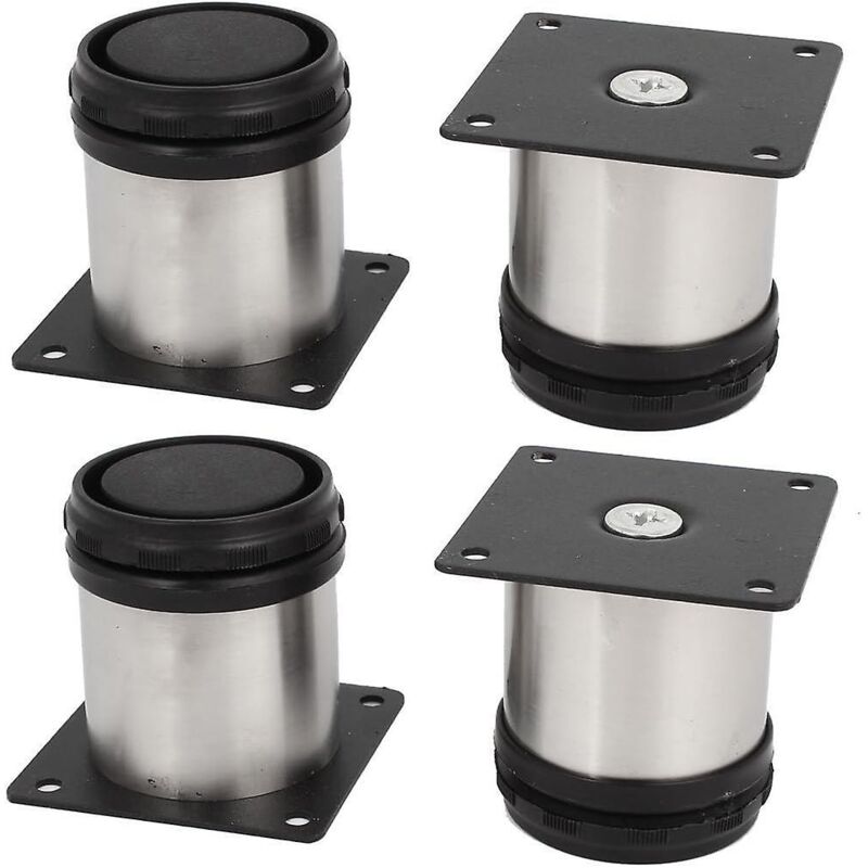 Verstellbare Runde Küchenschrankfüße Aus Edelstahl – 4er-set – 50 X 50 Mm