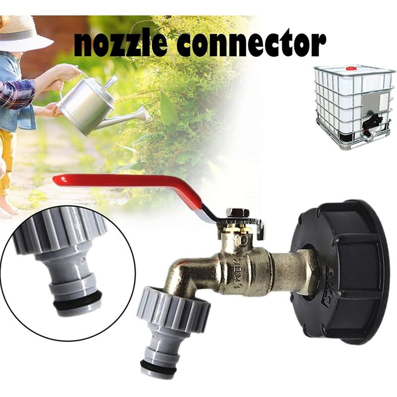 Wasserhahn Für 1000-liter-ibc-tank Mit 1/2-zoll-schlauchanschluss Und Gartenadapter