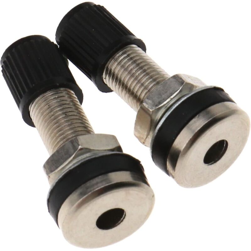 Set Mit 2 35-mm-schlauchlos-metallventilen Für Auto- Und Motorradreifen Mit Staubkappen