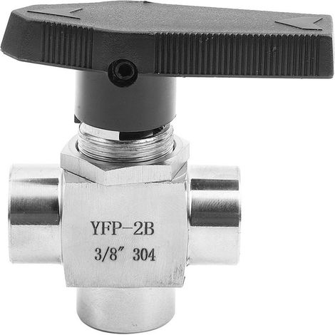 3-wege-kugelhahn, Innengewinde, Bspp-edelstahl, Zur Wasserdurchflussregelung, Bspp 3/8 Zoll