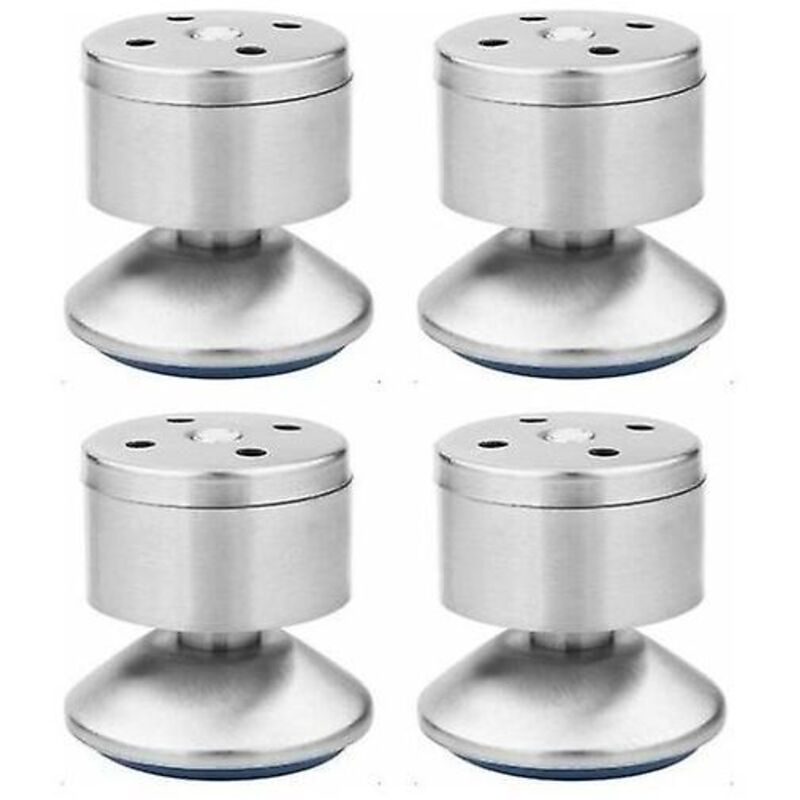 Set Mit 4 Verstellbaren Sofabeinen Aus Edelstahl Mit Gummimatte, Für Tische, Schränke Und Möbel.