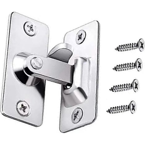 Rechtwinkliger Türriegel, Kleines Modell, Mit Haken Und Schraube, Aus Edelstahl.