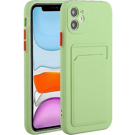 Grüne, Stoßfeste Tpu-schutzhülle Mit Kartenfach Für Iphone 12