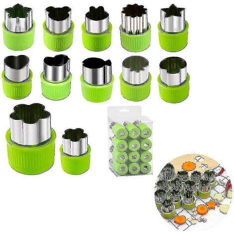 Ausstechform Für Reis, Gemüse Und Obst, 12-teiliges Set, Edelstahl. Schneidwerkzeuge Für Kuchen, Kekse Und Andere Leckereien.