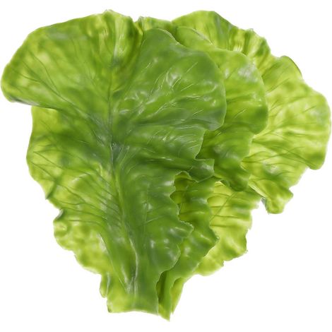 Set Mit 3 Realistischen Deko-salatblättern, Gemüseblattmodell, Künstliche Pflanzendekoration – 15,8 X 11 Cm – Grün