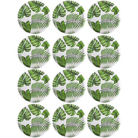 30 Pappteller Mit Monstera-blättern Für Ein Einzigartiges Essen Im Hawaii-stil. – 18 X 18 X 0,3 Cm – Grün
