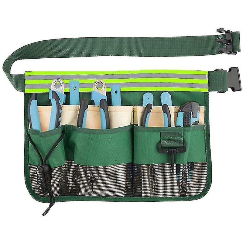 Gartengerätegürtel Mit 5 Taschen Und Verstellbarem Gürtel (grün)