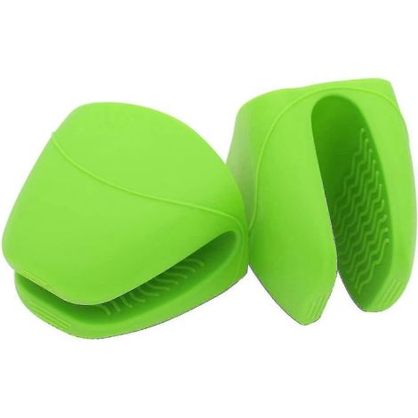 Küchenhandschuhe Aus Silikon Mit Clips, Schützende Fingerhandschuhe Zum Kochen, Backen, Konditoren Und Grillen - Hitzebeständige Handschuhe (grün)