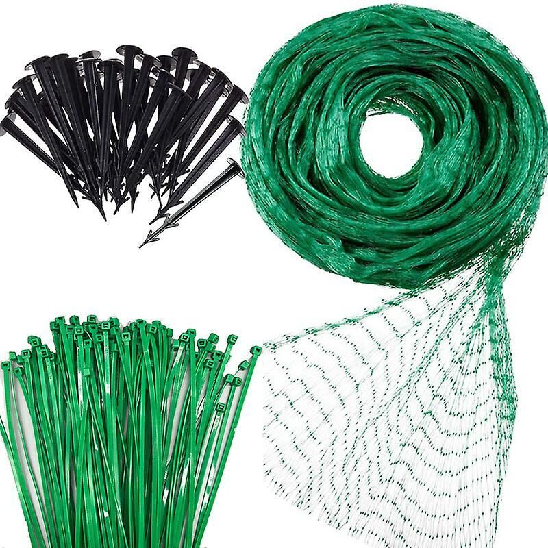 Polyethylen-vogelschutznetz Mit Befestigungspfählen, 20 Stäben, 50 Nylonseilen - 4 M X 10 M - Ideal Zum Schutz Von Gärten, Gemüsebeeten Und Teichen