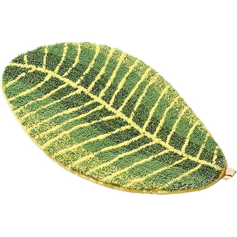 Weiche, Flauschige Badematte In Blattform, Rutschfest Und Saugfähig, Für Schlafzimmer, Küche, Badewanne Und Tür – 45 X 75 Cm