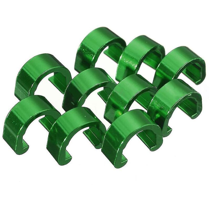 Set Mit 10 Grünen C-clips Für Kabelführungen Am Mountainbike