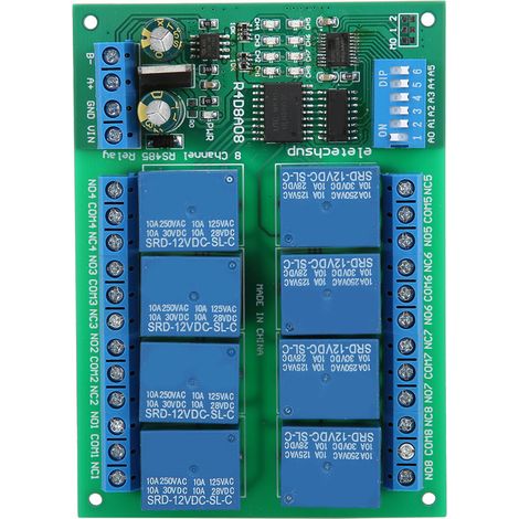 12v 8-kanal Rs485-relais-erweiterungsplatine Für Fernsteuerung Über Das Rtu-protokoll