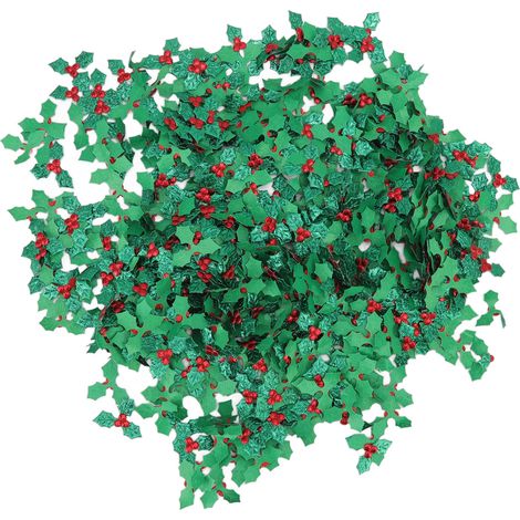 1000 Künstliche Stechpalmenbeeren Mit Grünen Blättern, Realistische Details, Leuchtende Farben Für Weihnachtsdekorationen, Girlanden Und Festliche Gestecke