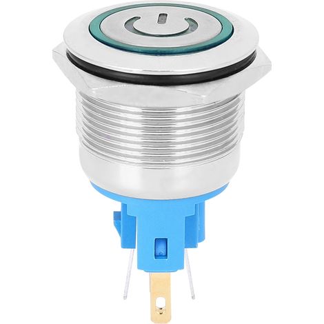 2-teiliger 22-mm-6-pin-dc-3-6-v-edelstahl-drucktaster Mit Grüner Anzeige