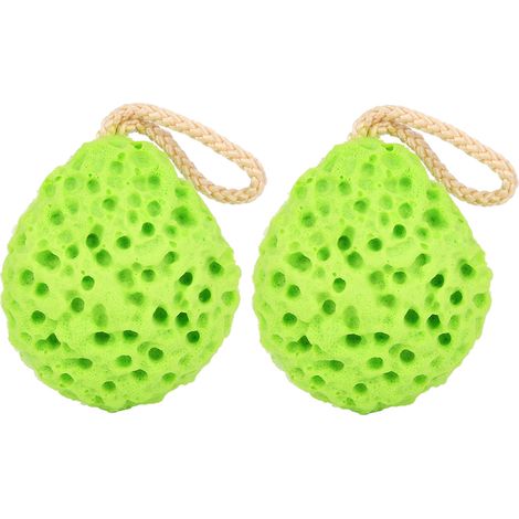 2 Weiche Baby-badeschwämme – Schäumendes Duschgel Für Kinder – Grüner Duschball