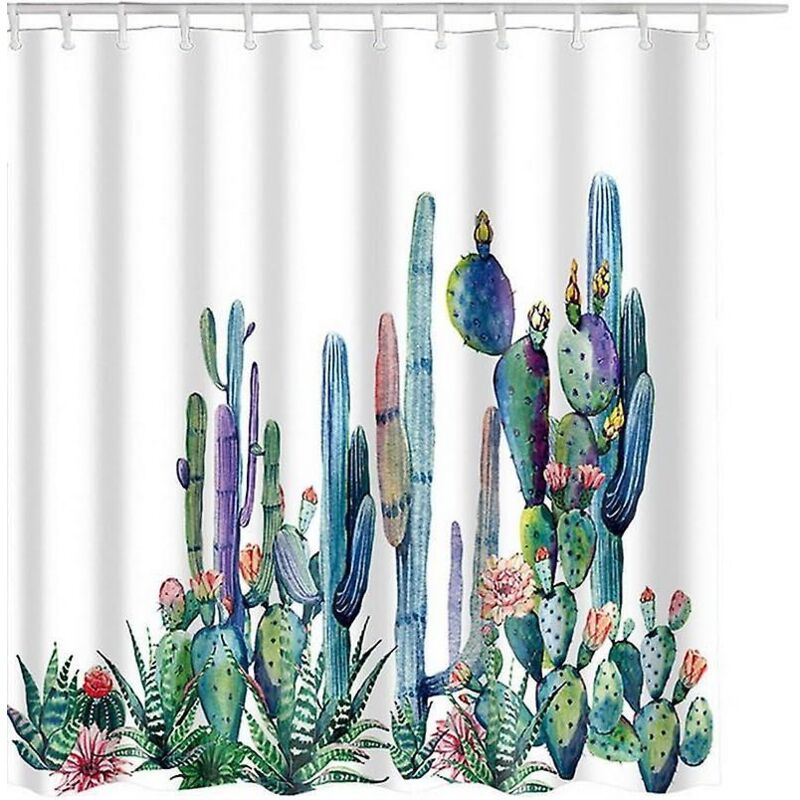 Schimmelresistenter Duschvorhang Mit Haken – Hochwertiger, Bedruckter Duschvorhang – Waschbar Und Antibakteriell – Leicht Zu Reinigen – 180 X 180 Cm