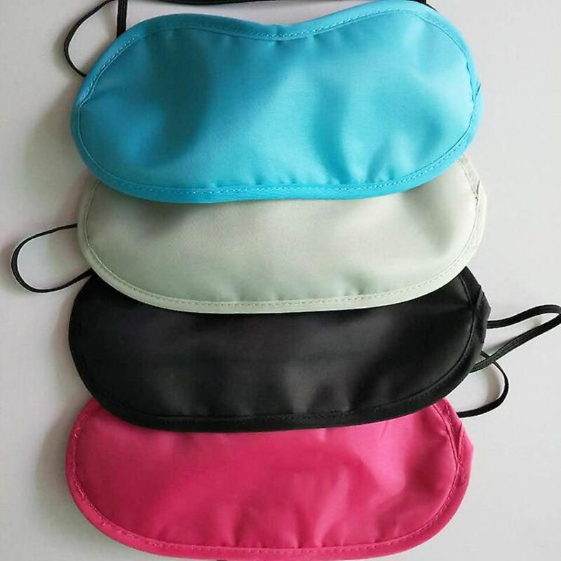 Set Aus Polyester-reise-augenmasken, Erhältlich In Hellgrau, Schwarz, Himmelblau Und Rosarot.