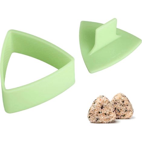 Dreieckige Reisbällchenform Zum Selbermachen, Antihaftbeschichtet, Für Sushi, Algen, Bento, Geröstete Algen (hellgrün) – 8,54 Cm – Grün