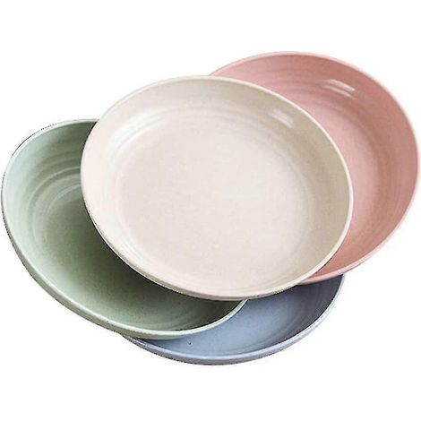 Set Aus 4 Flachen Tellern In Form Von Weizenähren, 19,8 Cm (7,8 Zoll), Mikrowellen- Und Spülmaschinenfest.