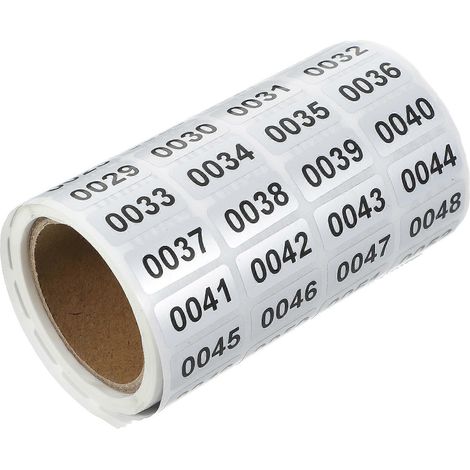 Rolle Mit Wiederablösbaren Rechteckigen Zahlenaufklebern – 2,00 X 1,00 X 0,10 Cm
