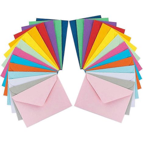 50 Farbenfrohe Kartenhüllen, Schlichte Umschläge, Fotoumschläge, Briefumschläge – 10,00 X 7,00 X 0,10 Cm – Farbe Zufällig