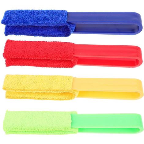 4-teiliges Reinigungsset Für Jalousien Und Vorhänge, Inklusive Staubwedel Und Tuch Zur Reinigung Von Autojalousien Und -vorhängen. – 22,00 X 3,00 X 3,00 Cm