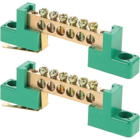 Erdungsleiste, Elektrische Erdungsleiste, 6 Anschlüsse, Erdungsblock, Erdungsstab – 8,20 X 2,10 X 1,10 Cm – Multi