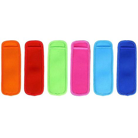 Set Mit 6 Eisstielhaltern, Neoprenhüllen Für Gefrorenes Eis Am Stiel – 18 X 6,5 X 0,5 Cm – Verschiedene Farben