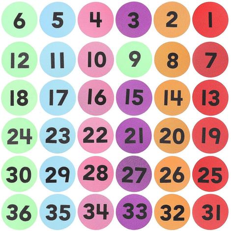Set Mit 36 Nummerierten Punkten Für Klassenmatten – Schulbedarf – 10,00 X 10,00 X 0,10 Cm