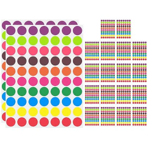 1400 Unbedruckte, Farbige, Runde Klebeaufkleber – 22,00 X 14,70 X 0,10 Cm