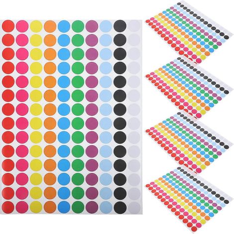 Runde Punktaufkleber, Farbige Selbstklebende Punktetiketten Zur Kennzeichnung, Runde Punktaufkleber – 29,40 X 21,50 X 0,10 Cm