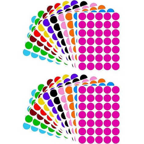 420 Farbcodierte Etiketten, Farbige Runde Aufkleber Zum Verschließen – 21,00 X 14,80 X 0,10 Cm