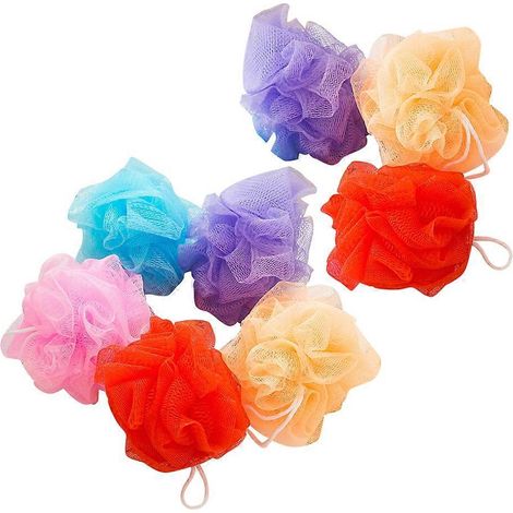 Set Mit 8 Bunten Badekugeln Aus Netzgewebe Mit Aufhängekordel (farben Zufällig). - M-bunt