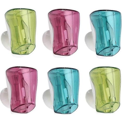 Set Mit 6 Wandmontierten Zahnbürstenhaltern Mit Saugnäpfen Für Das Badezimmer – 4,50 X 3,70 X 2,50 Cm