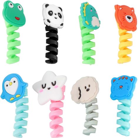 Set Mit 8 Flexiblen Datenkabel-organizern Und Kreativen Schutzhüllen Für Kopfhörerkabel – 4 X 1,7 Cm