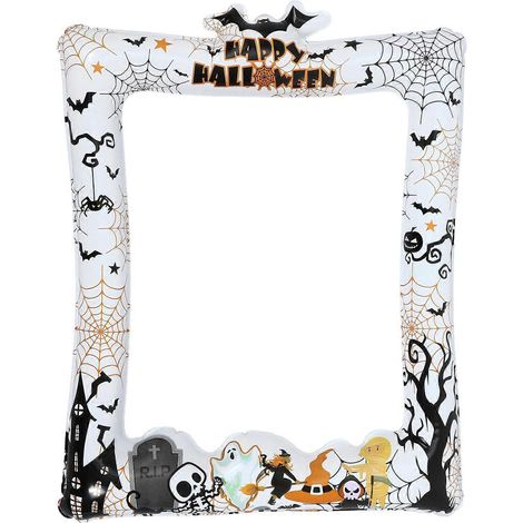 Aufblasbarer Halloween-fotorahmen Für Halloween-partys Und Hexentreffen – Aufblasbare Fotorequisite – Halloween-partydekoration – 76,00 X 58,00 X 0,10 Cm – Mehrfarbig