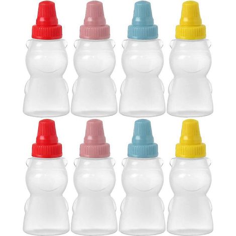 Set Mit 8 Kunststoffflaschen Für Ketchup, Honig Und Salatdressing. – 7,80 X 3,30 X 3,30 Cm