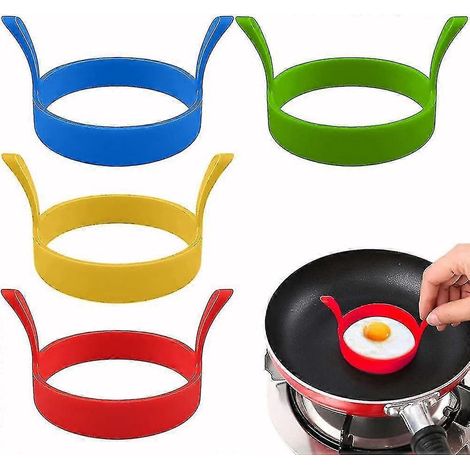 Set Mit 4 Silikon-eierringen, Antihaftbeschichteten Eierformen, Hitzebeständigen Crêpe-ringen